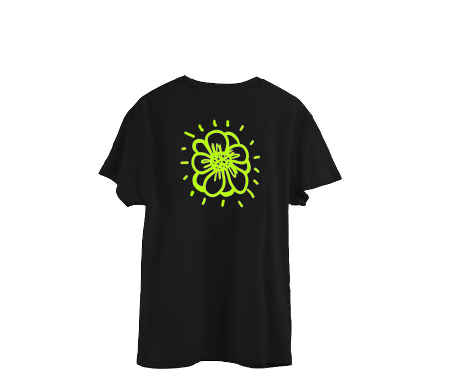 Katie the Artist SERIES black flower t-shirt