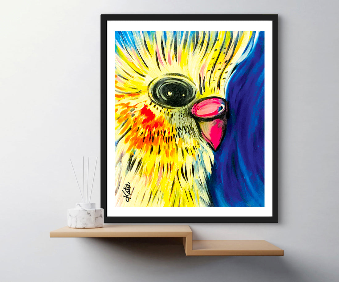 'Cockatiel Blue' Paper Print
