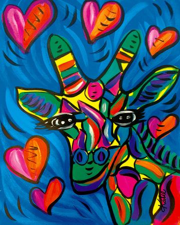 'Giraffe Love' Paper Print