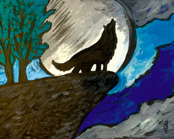 'Howling Wolf' Paper Print