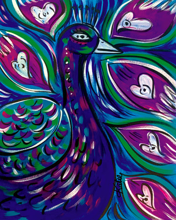 'Peacock Blue' Paper Print