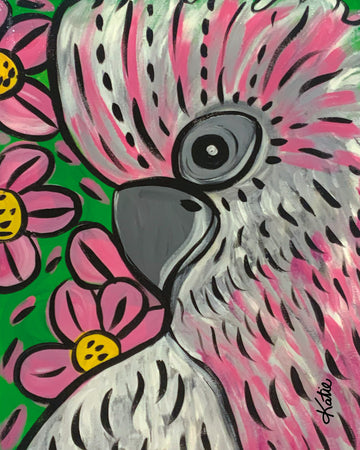 'Pink & Green Always Be Seen' Paper Print