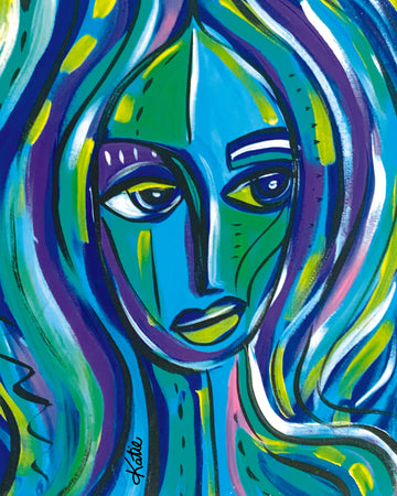 'Purple Picasso Vibes' Paper Print