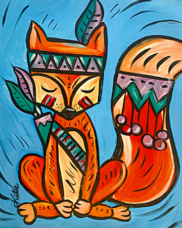 'Tribal Fox' Paper Print