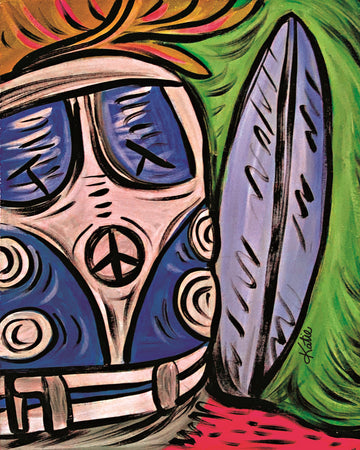 'Volkswagon Kombi Blue' Paper Print